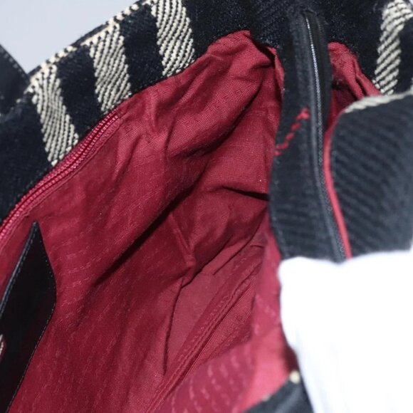 BURBERRY Nova Check Hand Bag Canvas Black Auth 110246 - Picture 11 of 16